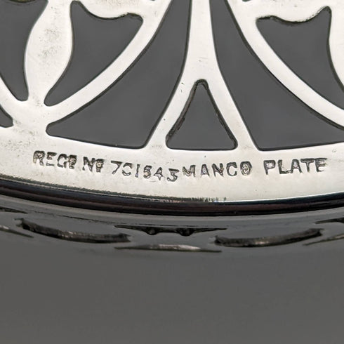 1923 年英國古董鍍銀茶壺杯墊